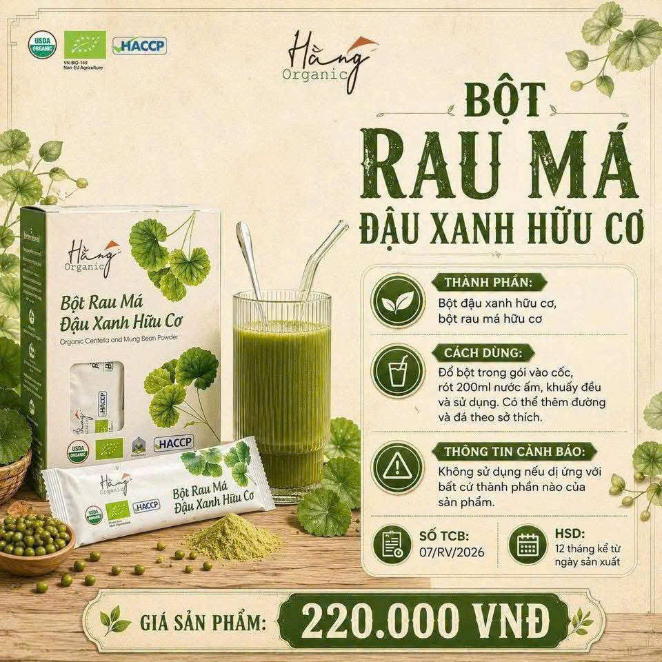 Bột rau má đậu xanh hữu cơ Karose - Ảnh 6
