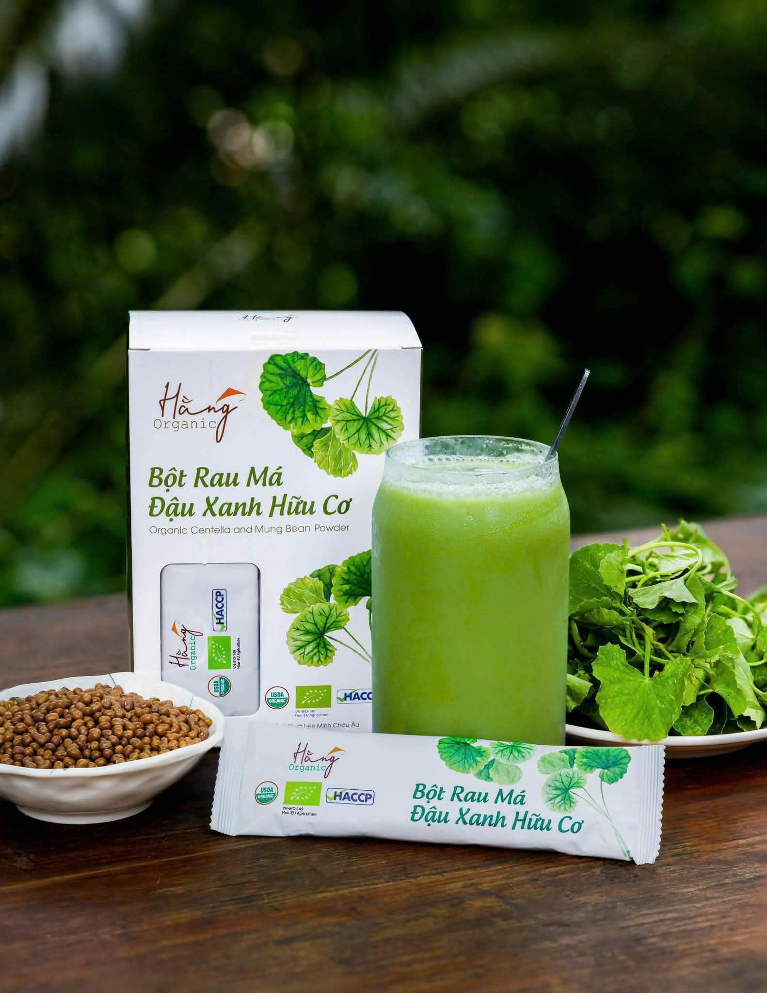 Bột rau má đậu xanh hữu cơ Karose